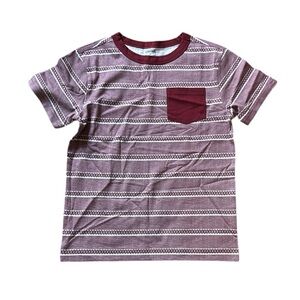 GYMBOREE Maroon Striped Pocket Boys Tee, size 8
